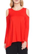 Women's Vince Camuto Cold Shoulder Mixed Media Top - Orange