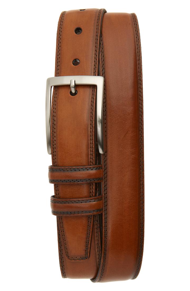 Men's Torino Kipskin Leather Belt - Walnut