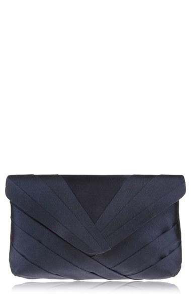 Nina Labreya Pleated V-flap Clutch - Blue