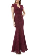 Women's Js Collections Lace Mermaid Gown - Red
