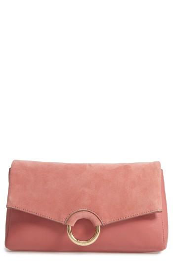 Vince Camuto Adiana Leather & Suede Clutch - Pink