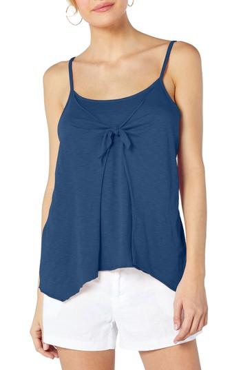 Women's Michael Stars Tie Front Trapeze Tank, Size - Blue