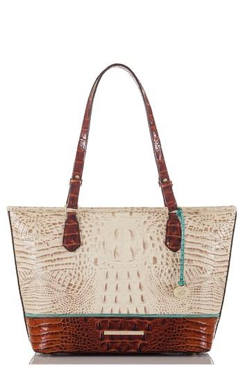 Brahmin Medium Asher Embossed Leather Tote - Ivory