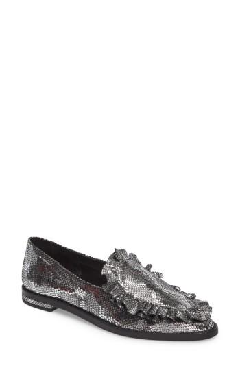 Women's Cecelia Pepper Ruffle Flat M - Metallic