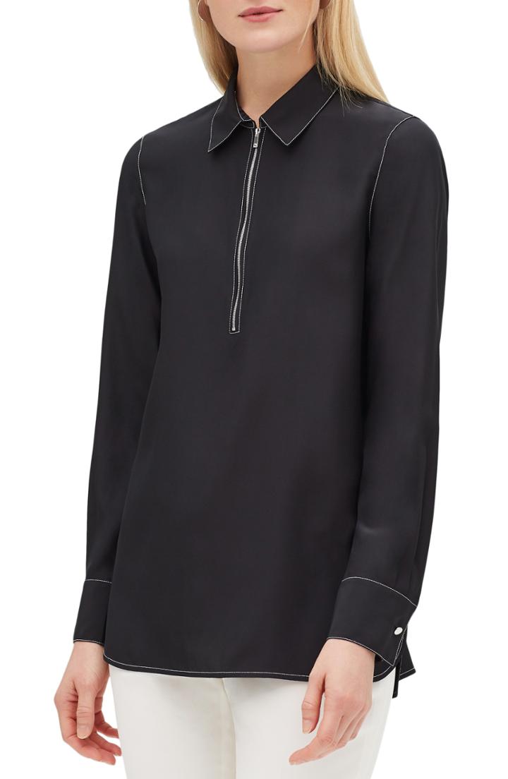 Women's Lafayette 148 New York Berta Matte Silk Blouse