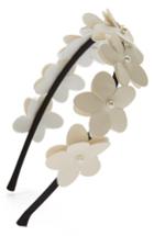 Cara Faux Leather Flower Headband, Size - Ivory