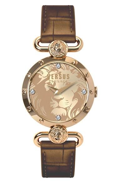 Women's Versus By Versace 'sunnyridge' Leather Strap Watch, 34mm
