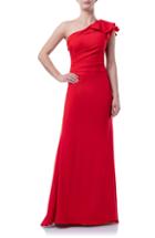 Women's Carmen Marc Valvo Infusion One-shoulder Gown - Red