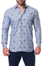 Men's Maceoo Fibonacci Rocker Trim Fit Print Sport Shirt (s) - Grey