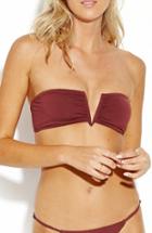 Women's Seafolly Active V-wire Bandeau Bikini Top Us / 6 Au - Purple