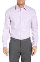 Men's Nordstrom Men's Shop Tech-smart Traditional Fit Stretch Pinpoint Dress Shirt - 32/33 - Purple