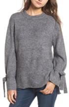 Women's Dreamers By Debut Flared Tie Sleeve Sweater - Grey