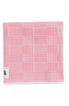 Men's Robert Talbott Plaid Linen Pocket Square, Size - Red