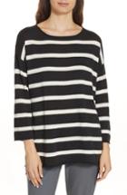 Women's Eileen Fisher Stripe Organic Cotton Sweater - White