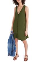 Women's Madewell Heather Button Front Dress, Size - Green