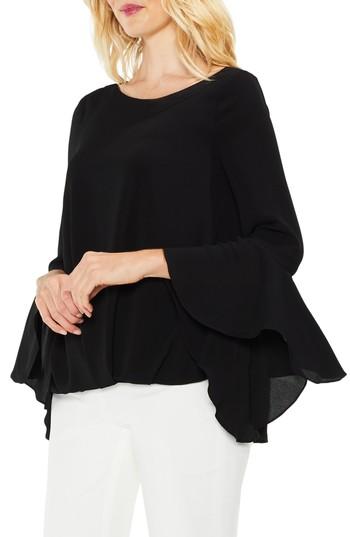 Women's Vince Camuto Bell Cuff Foldover Blouse, Size - Black