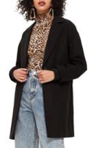 Women's Topshop Marla Slouch Coat Us (fits Like 0) - Black