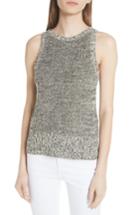 Women's Theory Cable Wool Paper Blend Sleeveless Sweater, Size - Black