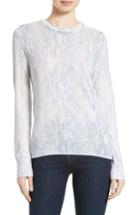 Women's Equipment Ondine Zip Shoulder Print Silk & Cashmere Sweater - Blue