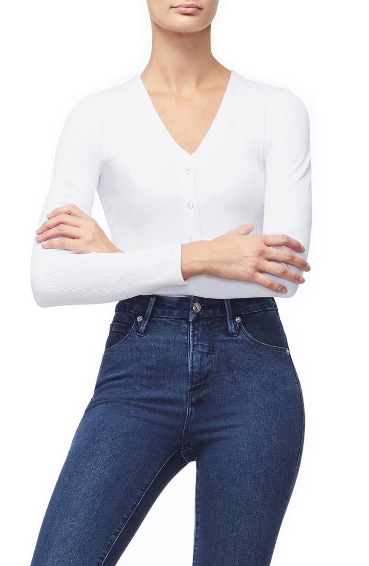 Women's Good American Henley Thong Bodysuit - Ivory