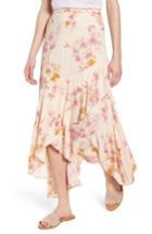 Women's Bp. Print High/low Midi Skirt, Size - Beige