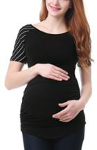 Women's Kimi And Kai Tasha Chevron Jersey Maternity Tee - Black