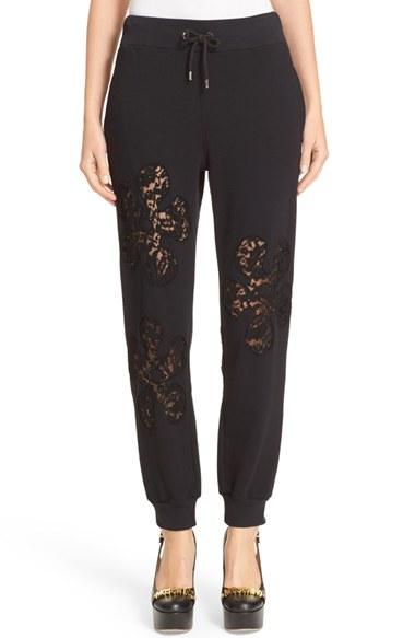 Women's Moschino Lace Inset Fleece Trousers