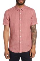 Men's Theory Clark Trim Fit Linen Sport Shirt, Size - Pink