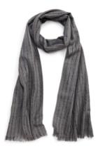 Men's John Varvatos Star Usa Pinstripe Double Face Merino Wool Scarf, Size - Grey