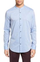 Men's Vince Trim Fit Band Collar Sport Shirt - Blue