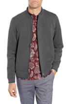 Men's Ted Baker London Melmat Slim Jersey Knit Bomber Jacket (l) - Grey