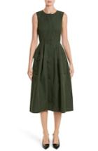 Women's Oscar De La Renta Safari Micro Twill Dress - Green