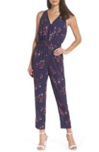 Women's Charles Henry Belted Crop Jumpsuit, Size - Burgundy