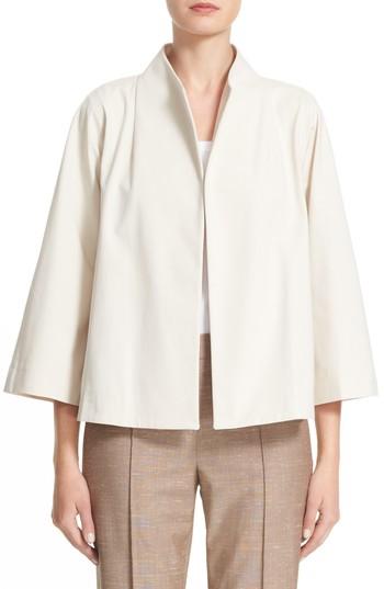 Women's Lafayette 148 New York Kirby Funnel Neck Jacket - Ivory