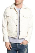 Men's Naked & Famous Denim Faux Shearling Lined Denim Jacket - White