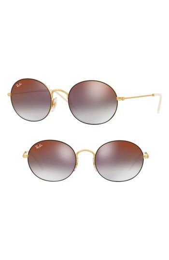 Women's Ray-ban Youngster 53mm Oval Sunglasses - Red Gradient Mirror