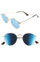 Women's Ray-ban Icons 50mm Round Sunglasses - Medium Blue Flash