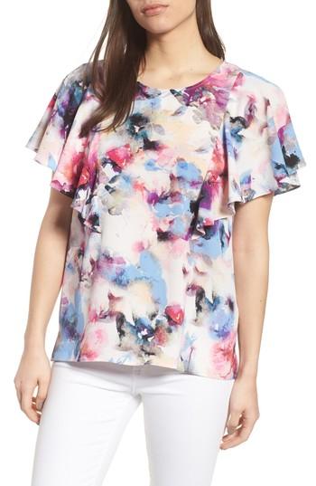Women's Chaus Flutter Garden Blouse - Ivory