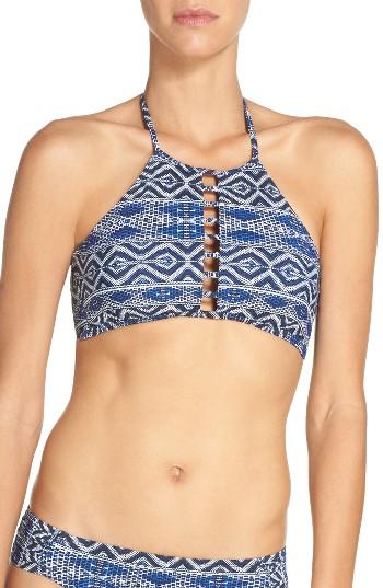 Women's La Blanca Designer Jeans Bikini Top - Blue