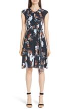 Women's Derek Lam 10 Crosby Clipped Stripe Jacquard Silk Blend Dress