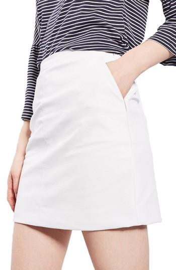 Women's Topshop Faux Leather Pencil Skirt Us (fits Like 6-8) - White