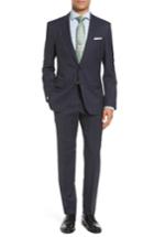 Men's Boss Huge/genius 9 Trim Fit Plaid Wool Suit