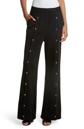 Women's T By Alexander Wang French Terry Wide Leg Pants - Black