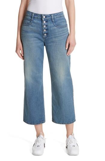 Women's A.l.c. Montag Wide Leg Crop Jeans - Blue