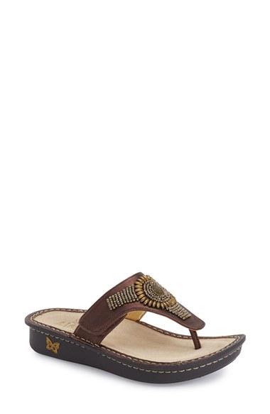 Women's Alegria 'vanessa' Thong Sandal -7.5us / 37eu - Brown