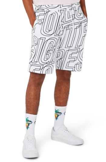 Men's Topman Letter Print Jersey Shorts