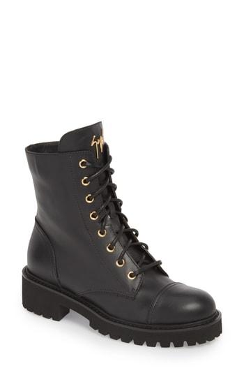Women's Giuseppe Zanotti Combat Boot .5 M - Black