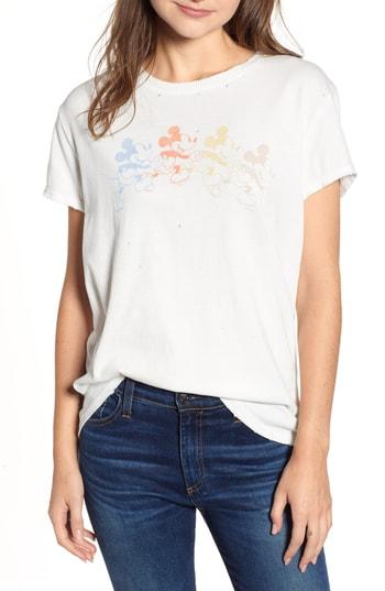 Women's Junk Food Ombre Mickey Mouse Tee, Size - White