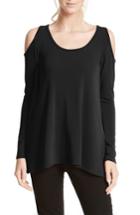 Women's Karen Kane High/low Cold Shoulder Sweater - Black