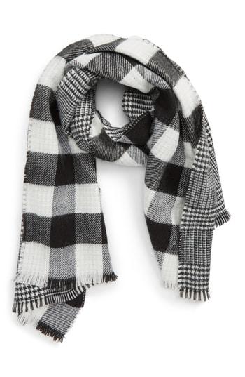 Women's Trouve Double Sided Blanket Wrap, Size - Black